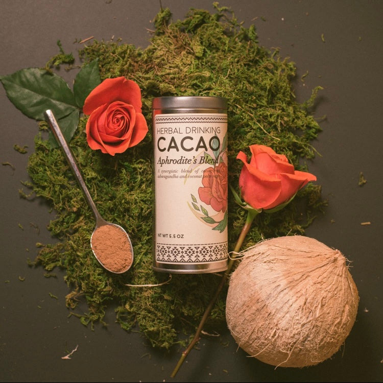 Herbal Drinking Cacao Powder - Ashwaganda & Rose Blend. 25 - 30 Doses!